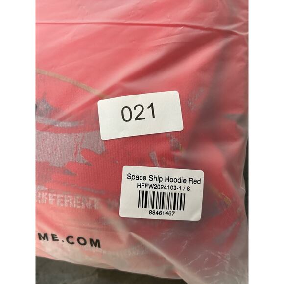 Homme + Femme Space Ship Hoodie Red Small - Picture 5 of 5